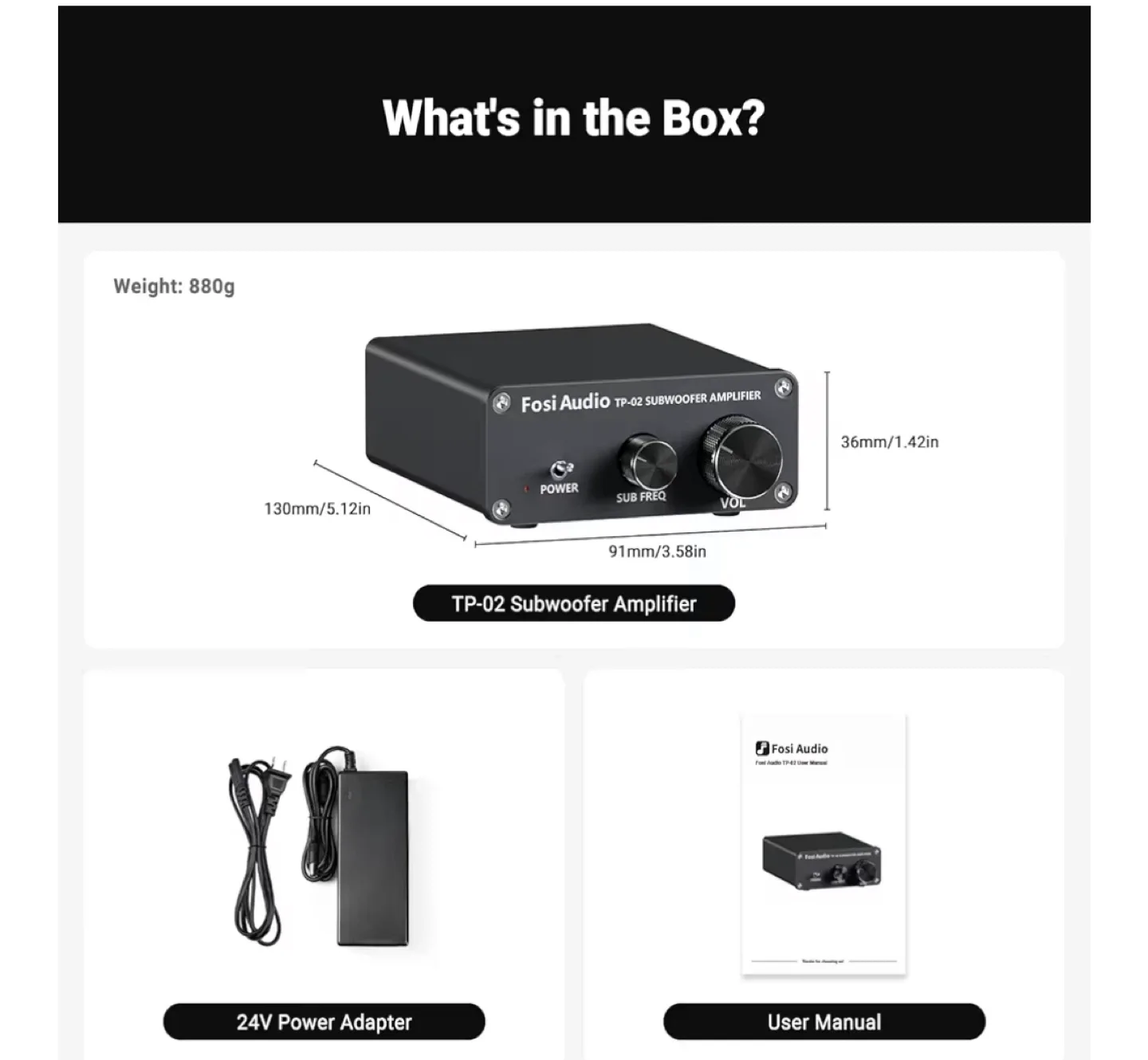 Fosi Audio TP-02 Subwoofer Amplifier image indicator(9)