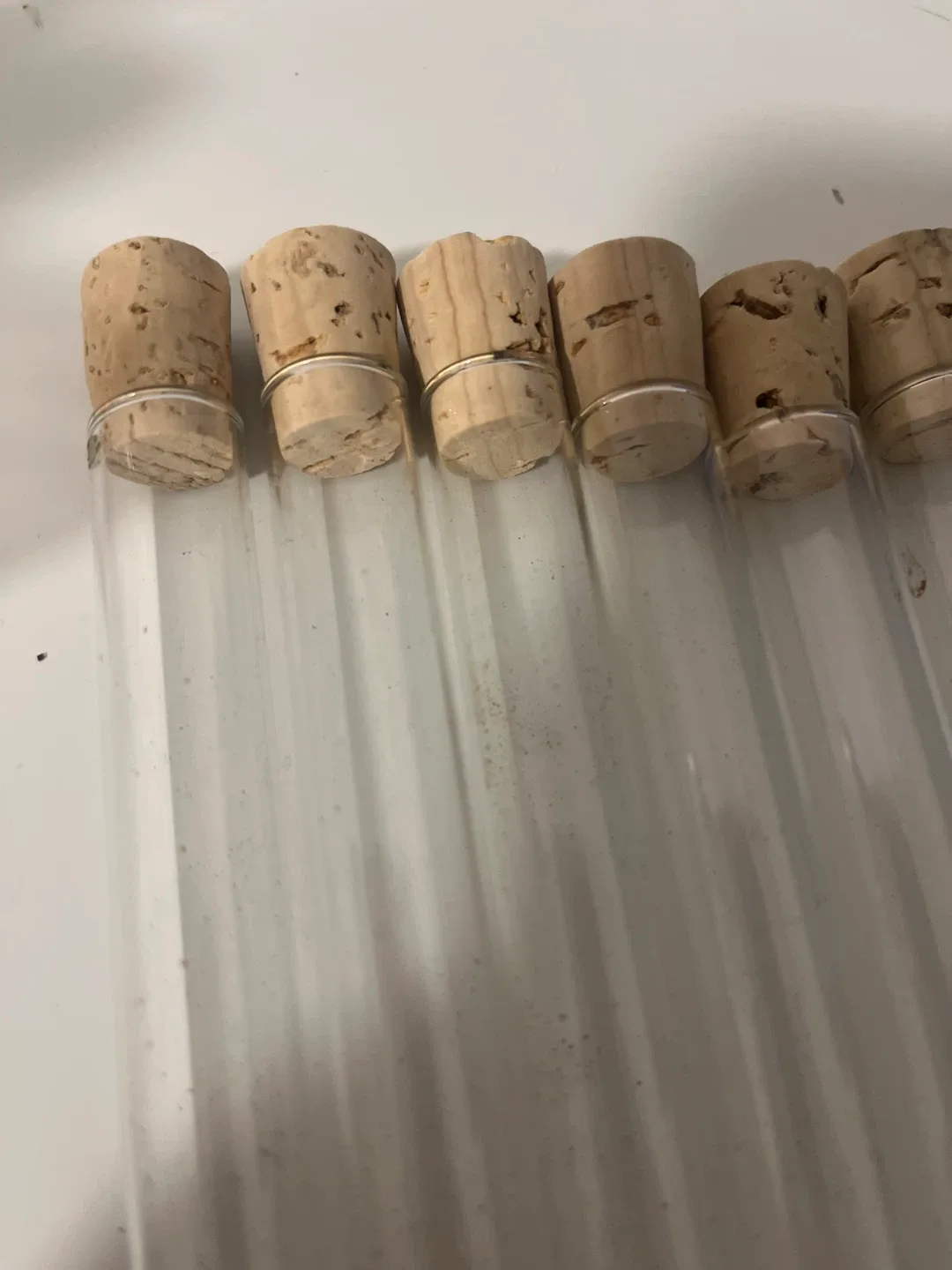 20 Small Glass Tubes with Cork Stoppers with metal stand image indicator(2)