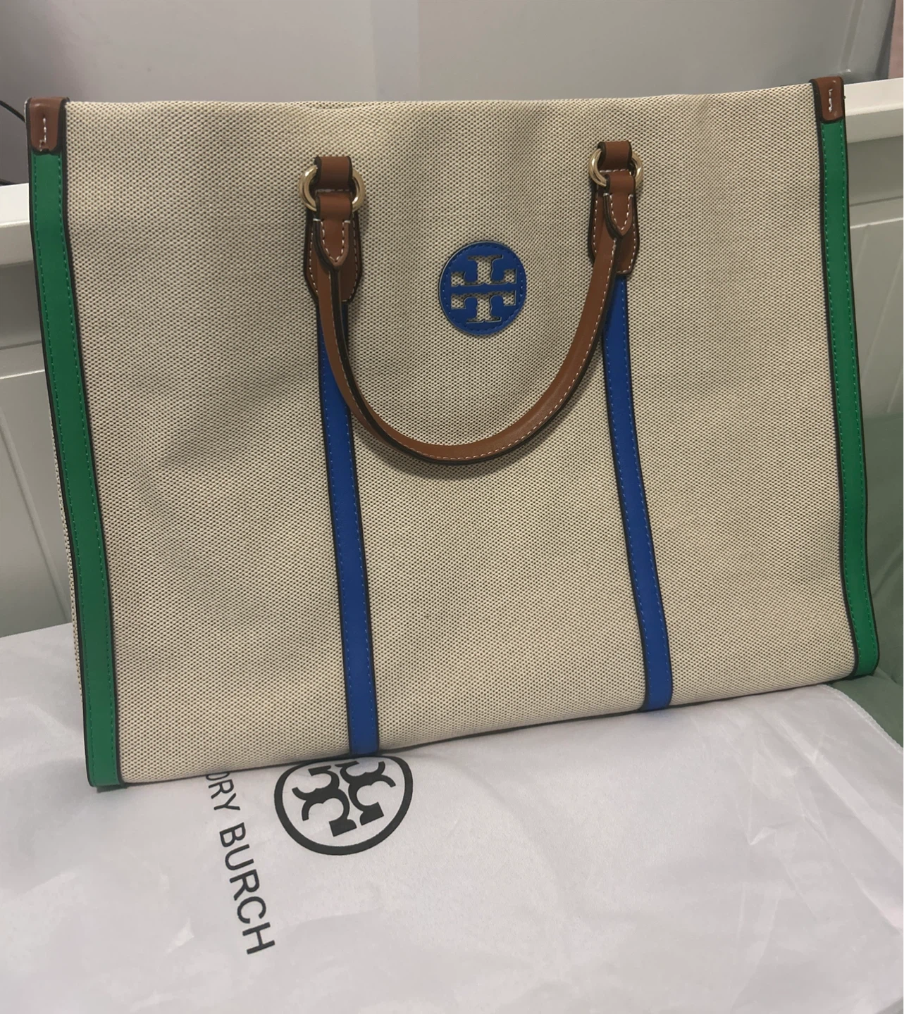 Tory Burch Blake Tote Bag - Canvas with Leather Accents