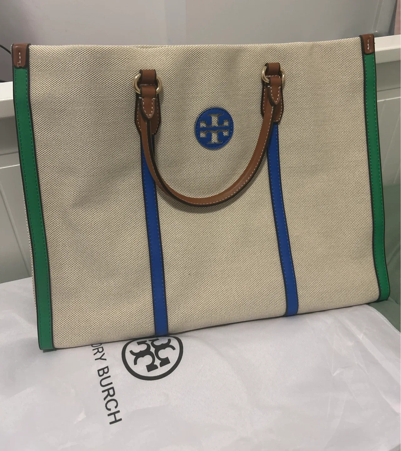 Tory Burch Blake Tote Bag - Canvas with Leather Accents