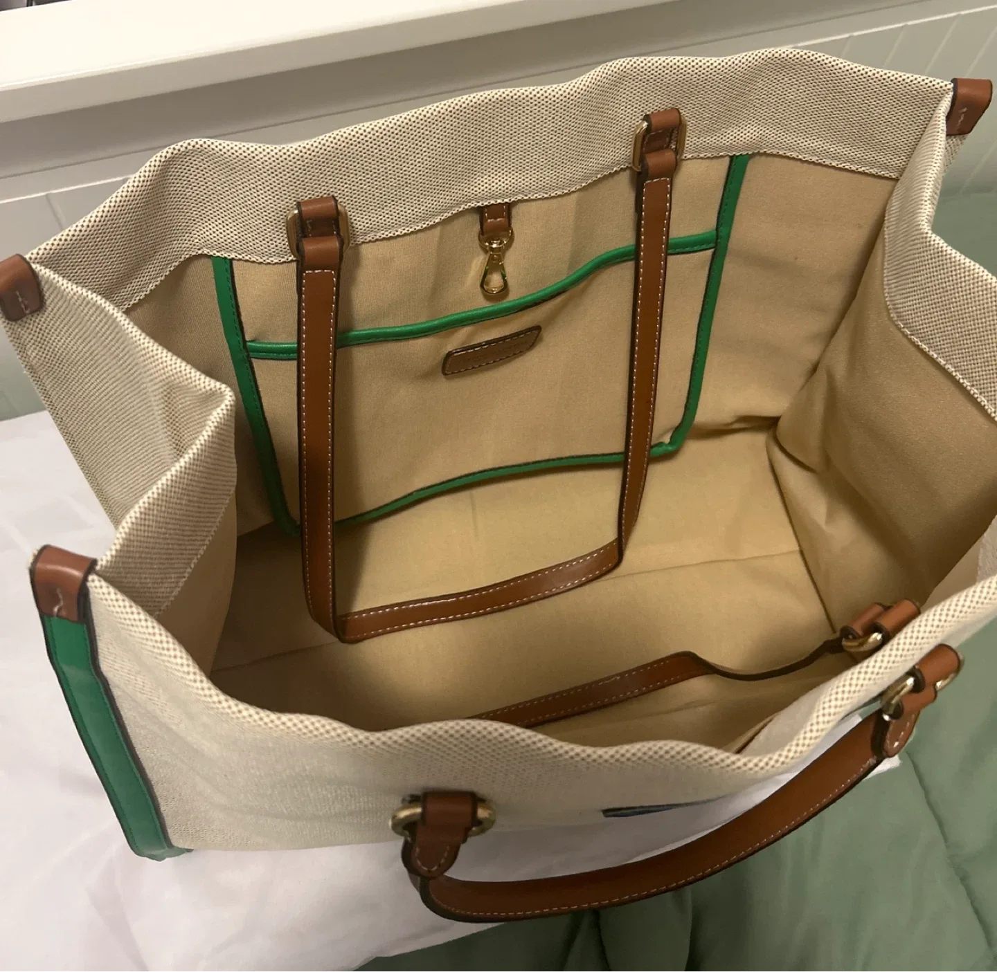 Tory Burch Blake Tote Bag - Canvas with Leather Accents image indicator(3)