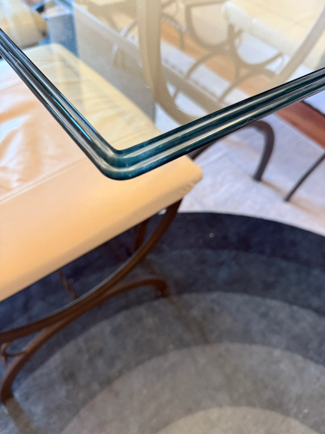 Glass Top Dining Table with 4 Leather Chairs - photo 3