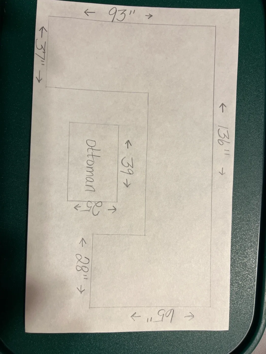 U shape Tan Leather Sectional Couch with Ottoman image indicator(10)