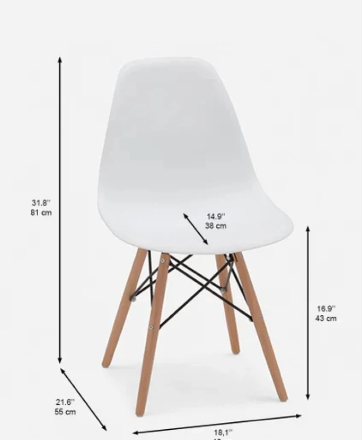 White Eames Style Dining Chairs (set of 4) - photo 3