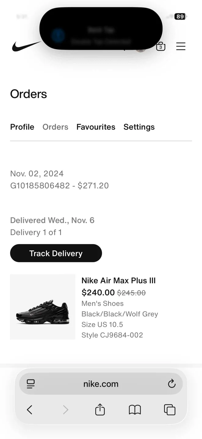 Nike Air Max Plus TN Black, Size 10.5 image indicator(5)