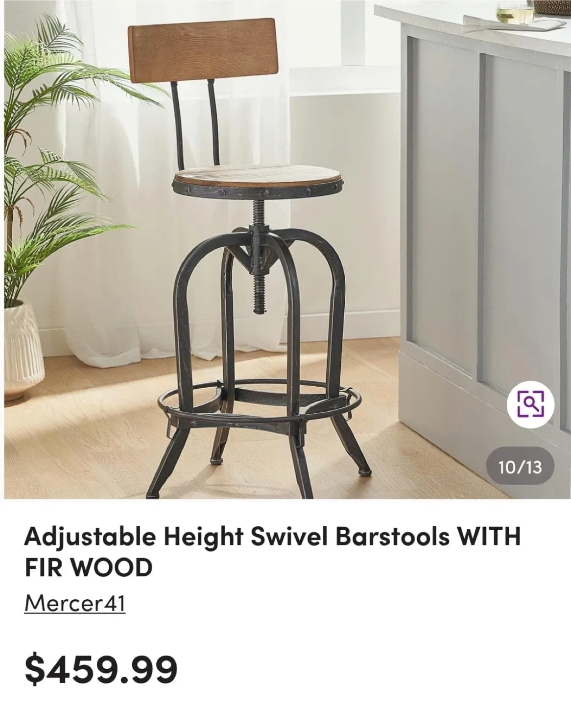 Mercer41 Adjustable Height Swivel Barstool image indicator(4)
