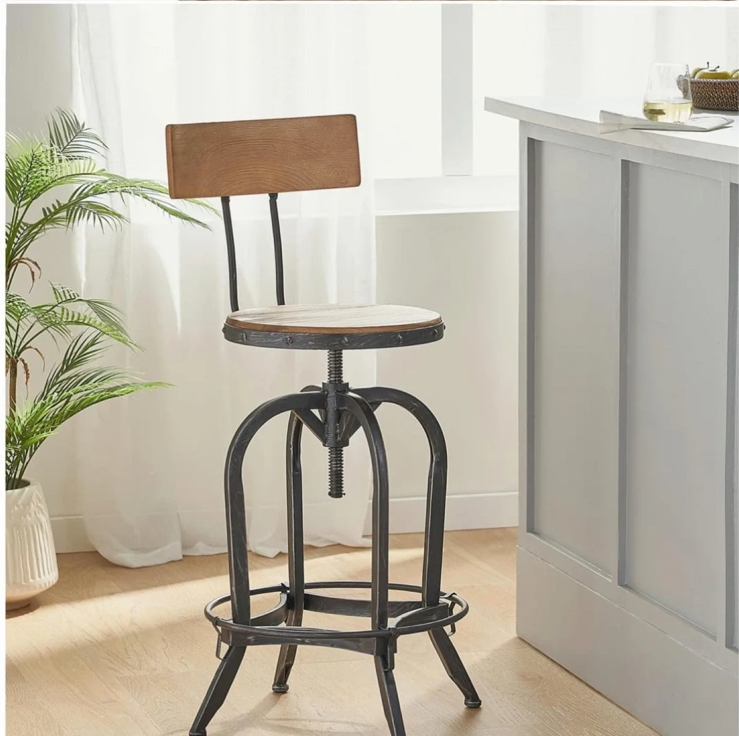 Mercer41 Adjustable Height Swivel Barstool image indicator(2)