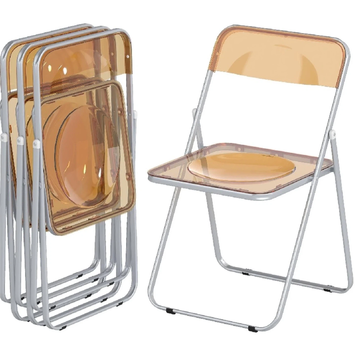 HOMCOM 4 Acrylic Foldable Chair - photo 3