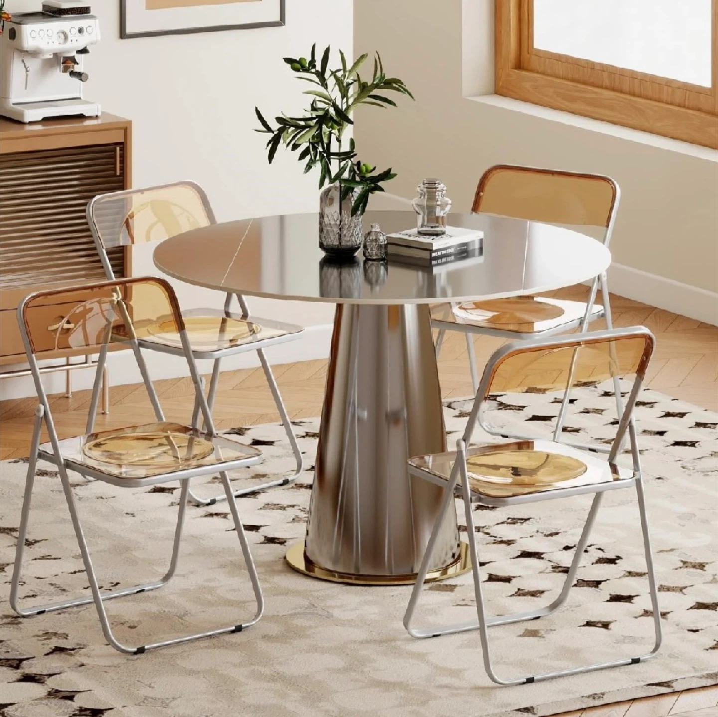 HOMCOM 4 Acrylic Foldable Chair - photo 2