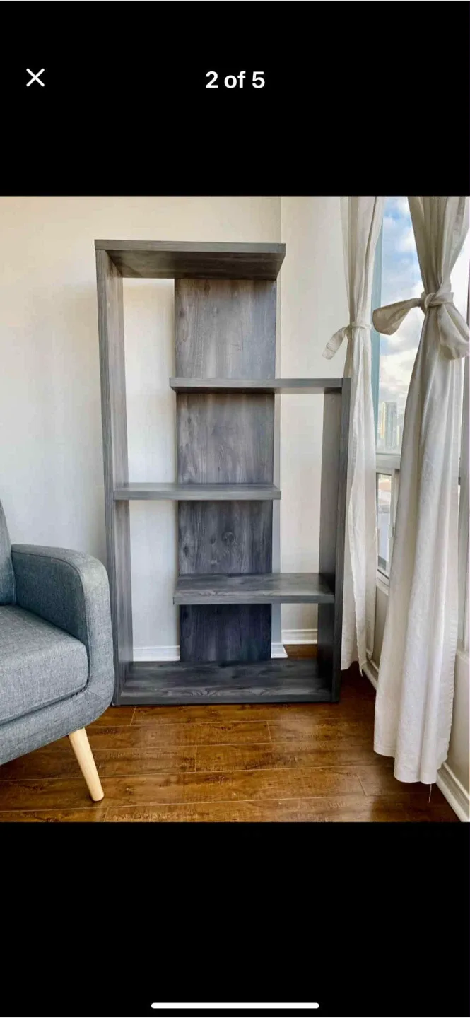 Grey Wooden Bookcase