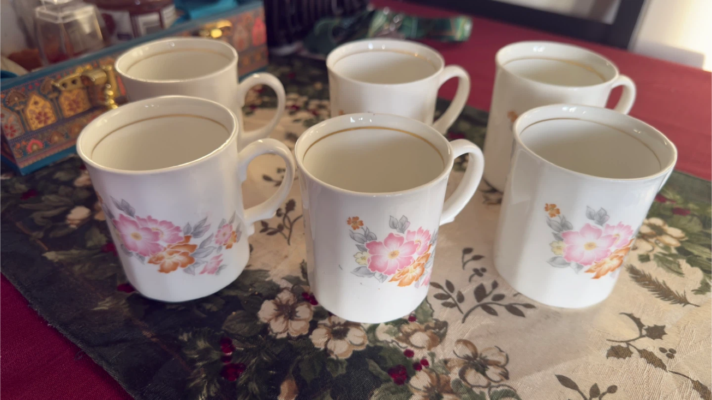 Lt Karat Cottage Rose China Mugs - Set of 6 - photo 3