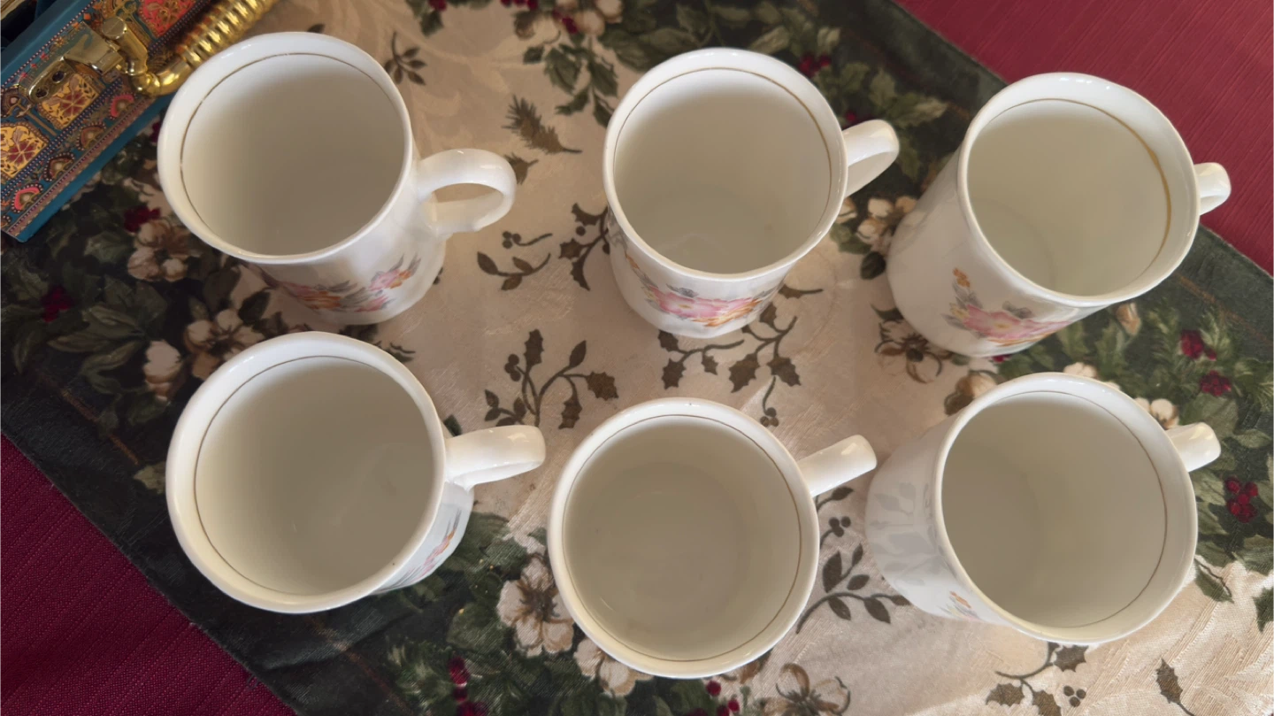Lt Karat Cottage Rose China Mugs - Set of 6 - photo 4