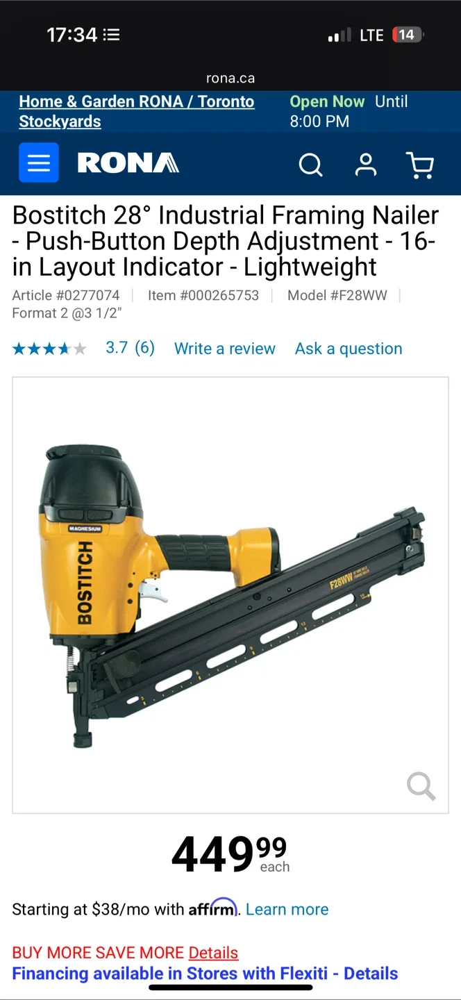 *New* $500+ Bostitch F28WW Framing Nailer image indicator(2)