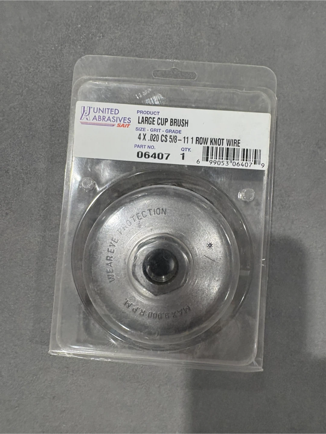 United Abrasives Large Cup Brush 4 x .020 CS 5/8-11