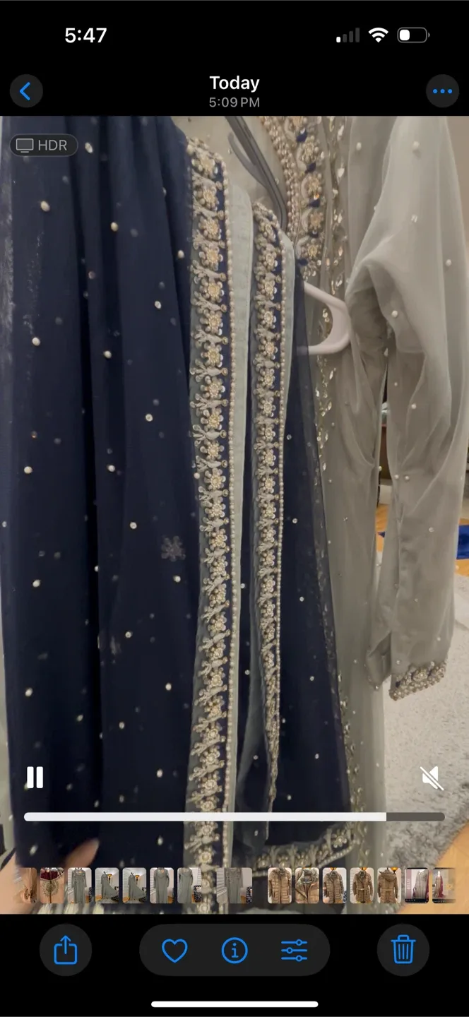 Grey Embroidered Anarkali Dress image indicator(5)