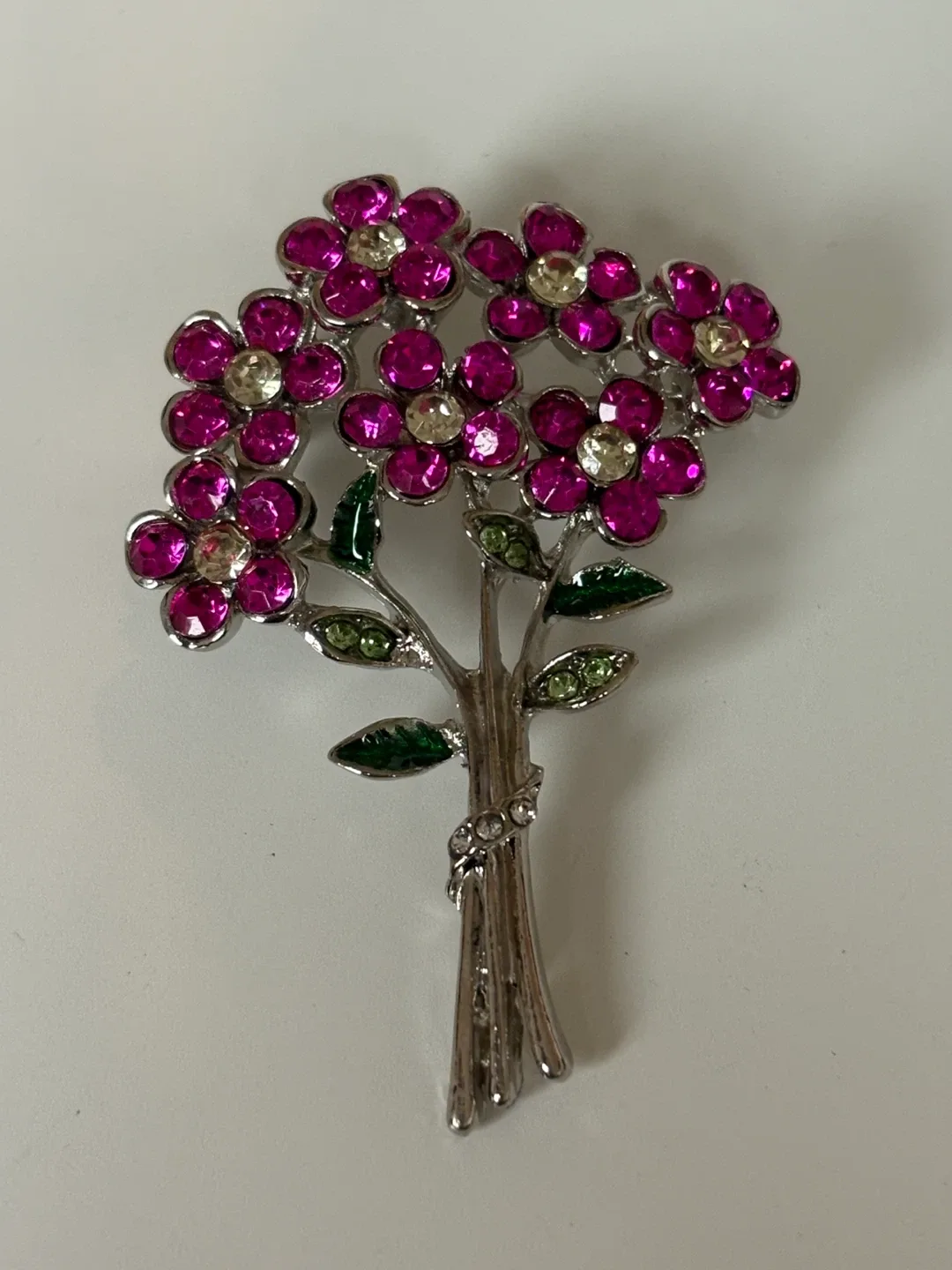 A lovely Flower Bouquet Brooch - Pink and Silver image indicator(3)