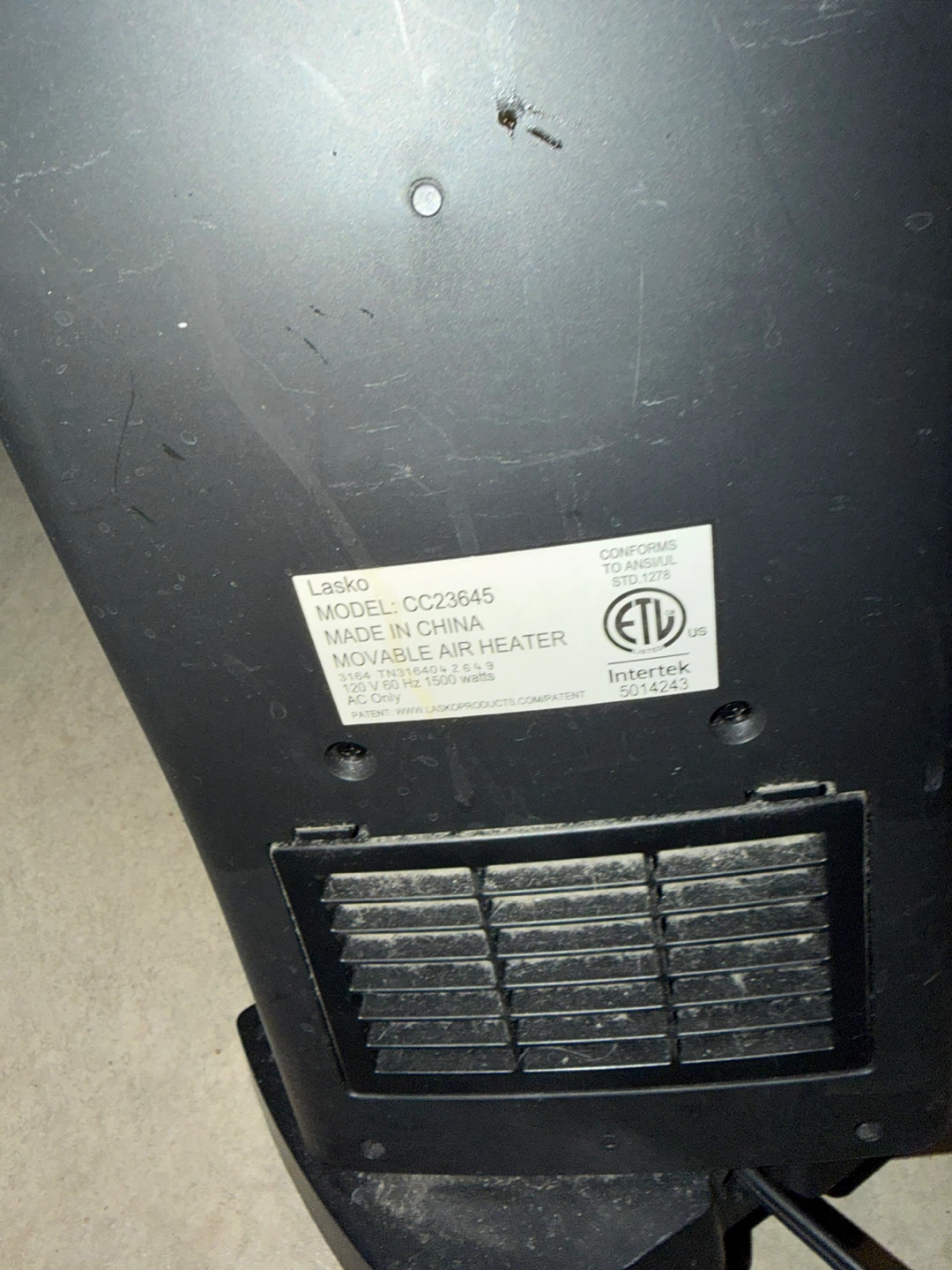 Lasko CC23645 Movable Air Heater - photo 3