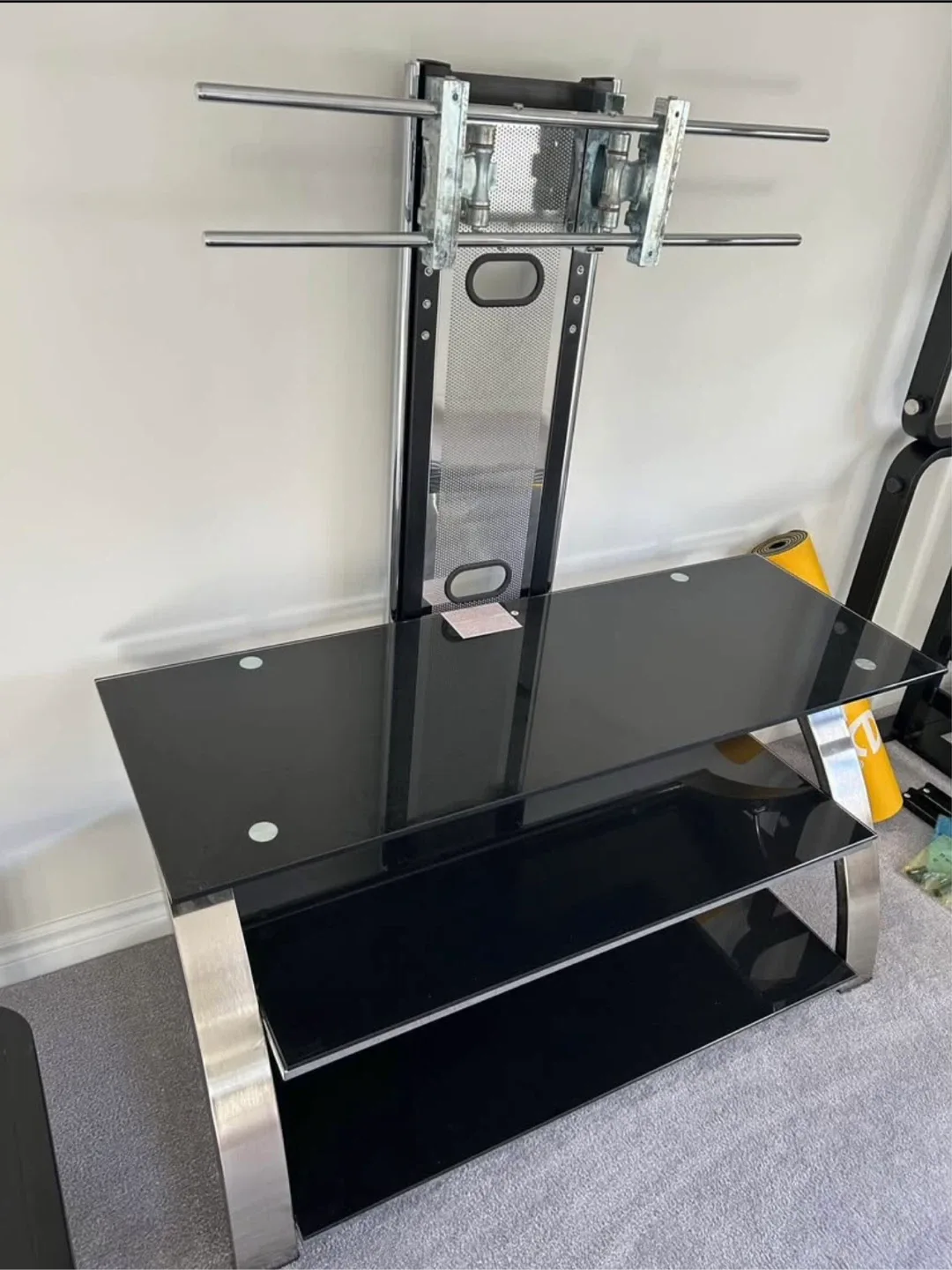 Black Glass TV Stand with Mount image indicator(3)