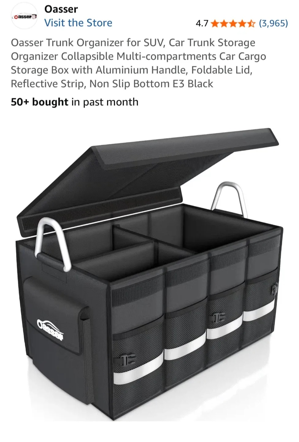 Oasser Car Trunk Organizer - Black image indicator(5)