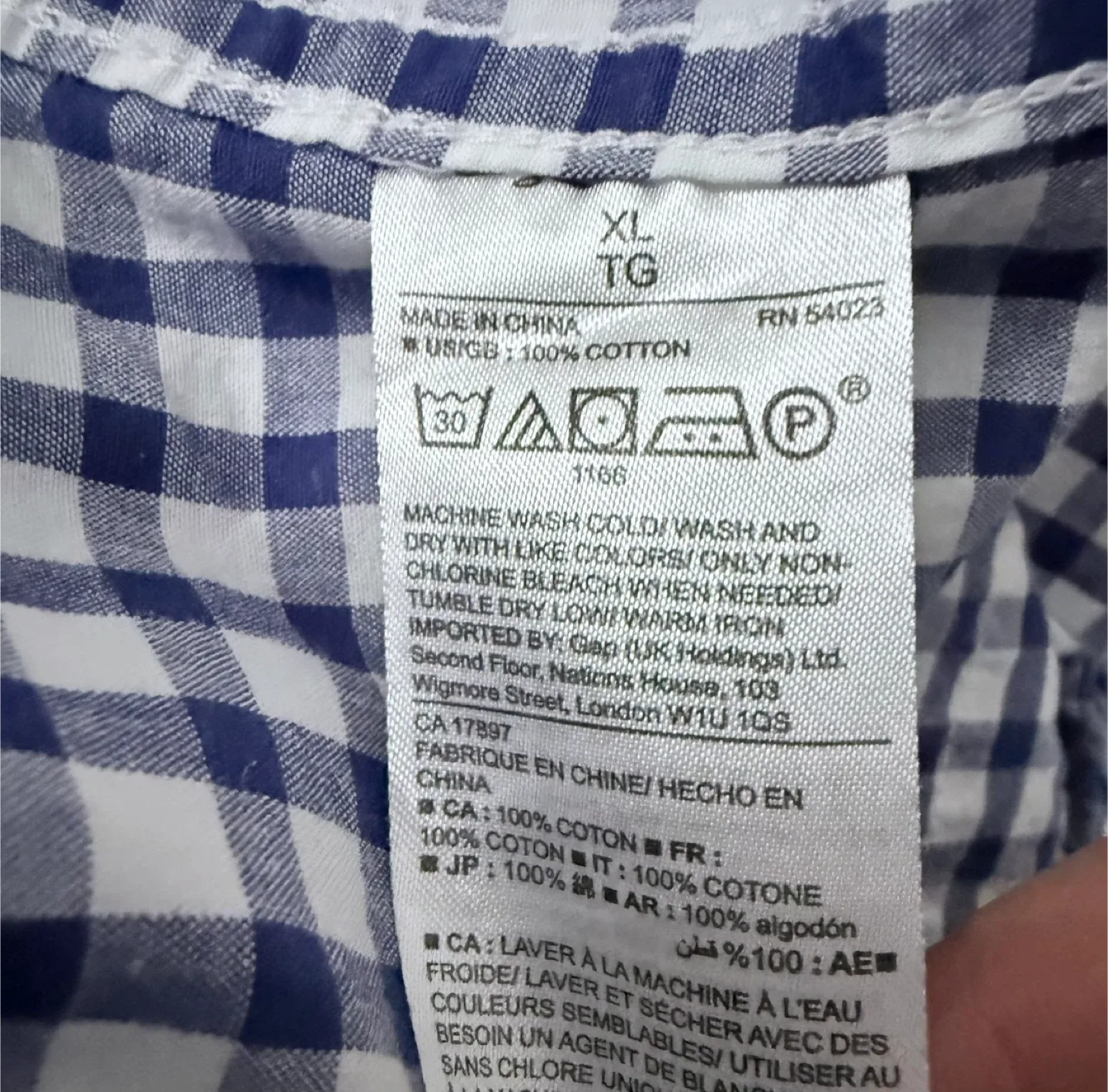Gap Slim Fit Gingham Shirt - XL image indicator(6)