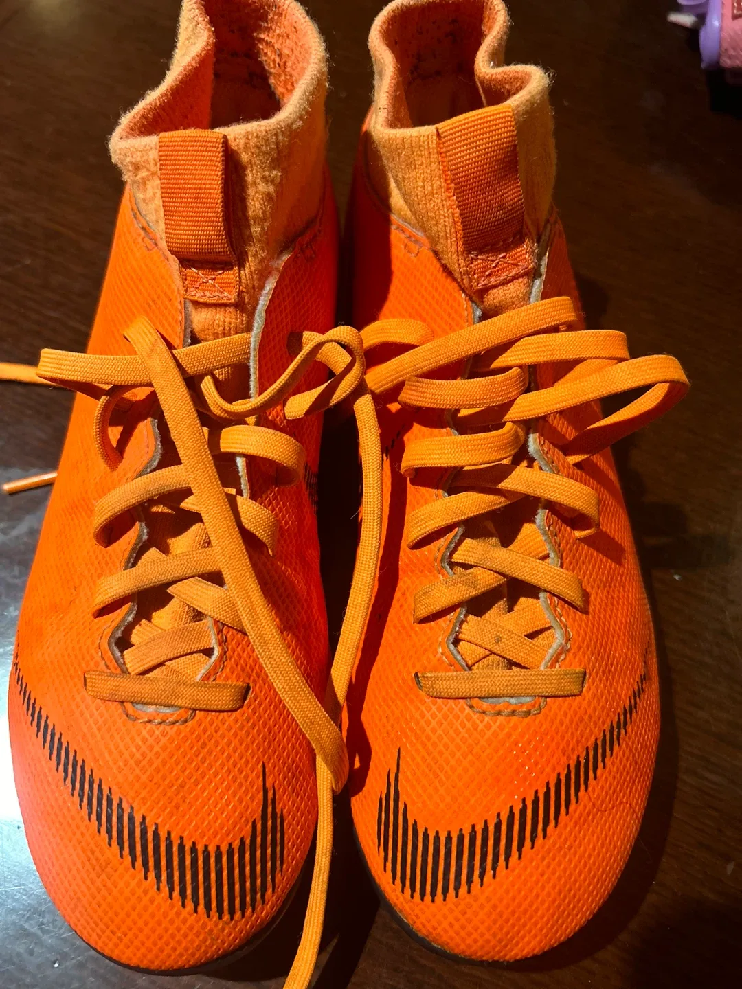 Used Youth size 4 Nike Mercurial Soccer Cleats - Orange