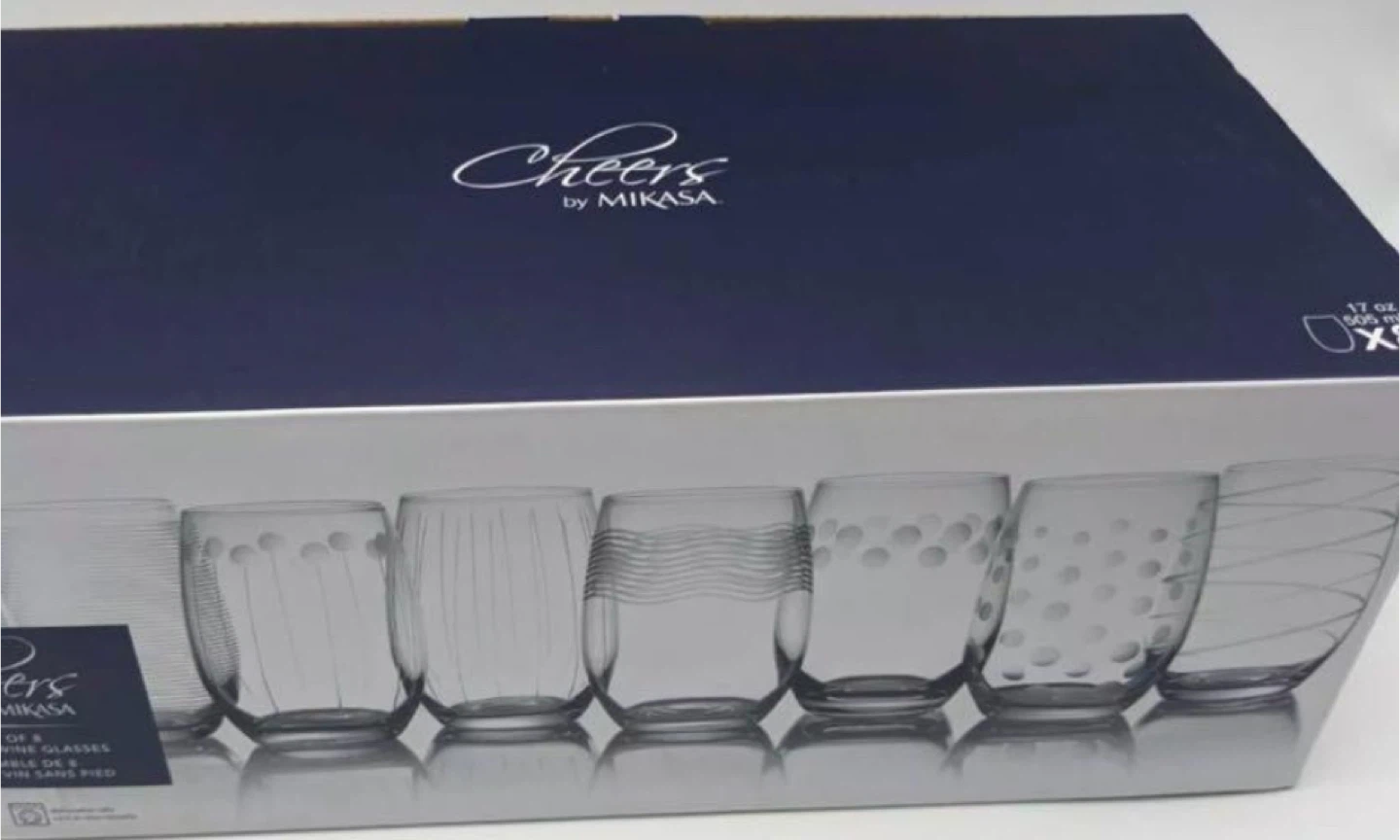 Mikasa Cheers Stemless Wine Glasses, Set of 8, Clear - photo 4