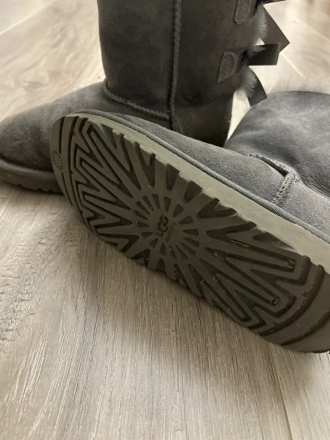 UGG Australia Gray Boots with Bows image indicator(3)