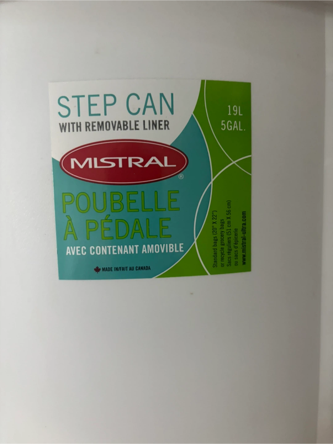 Mistral Step Can - 19L/5Gal - photo 3
