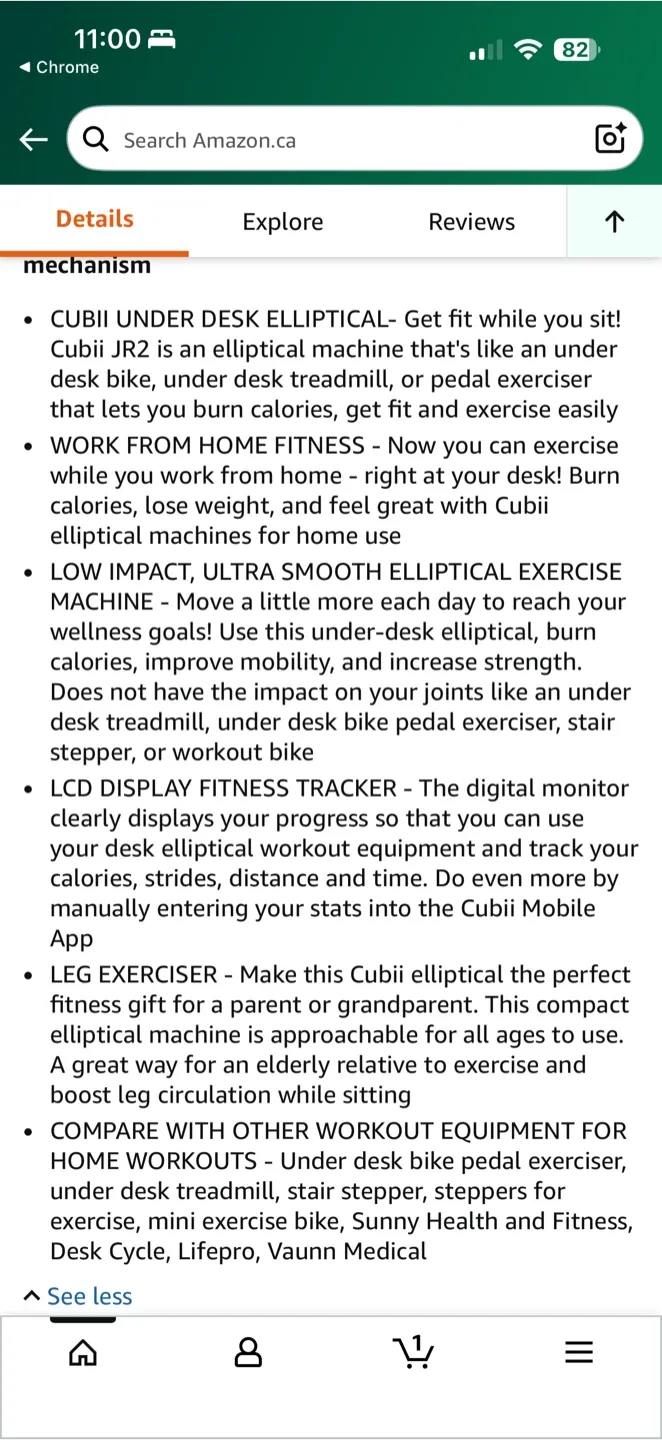 Cubii JR1 Seated Elliptical - Like New! image indicator(8)