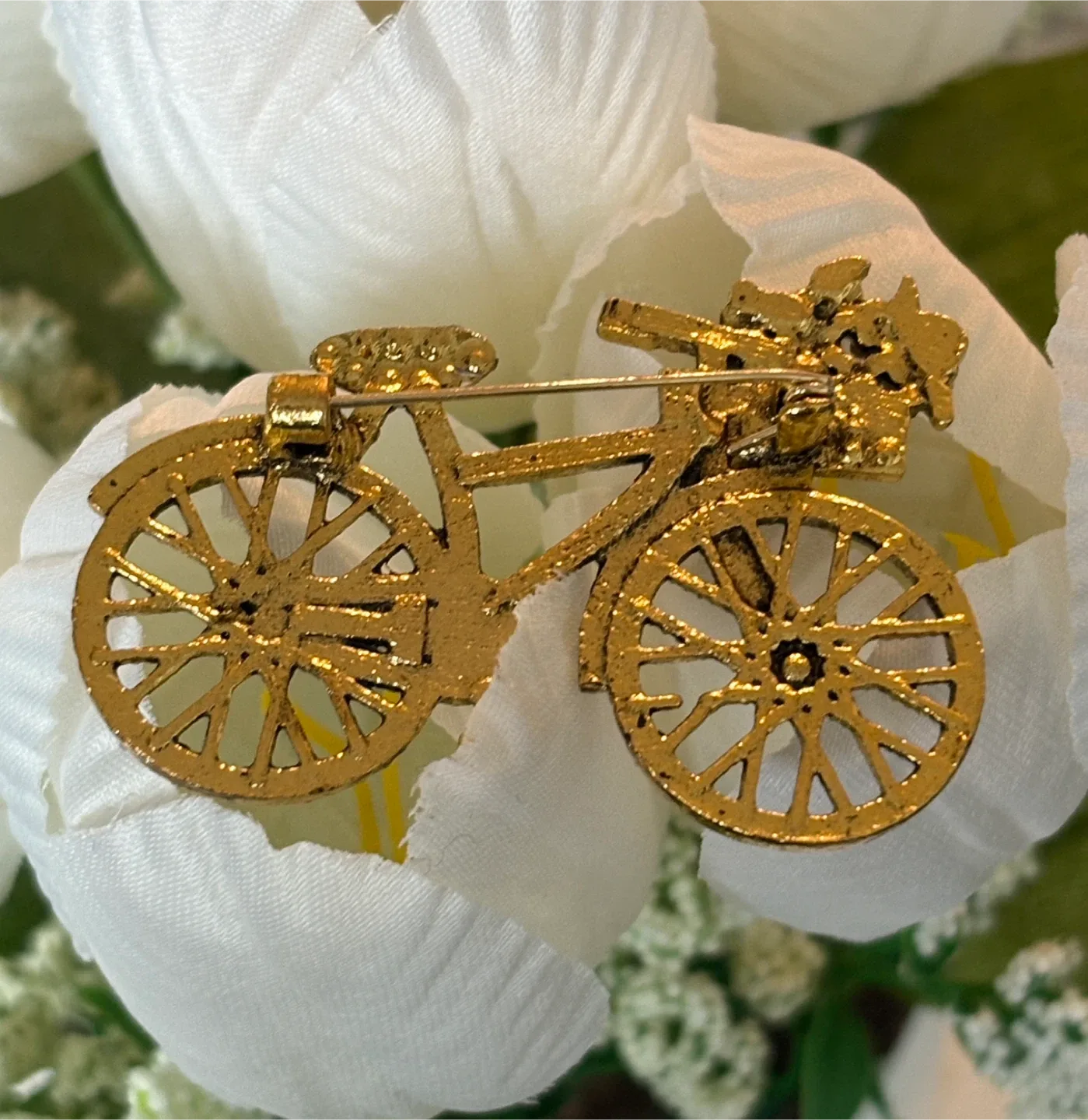A Cute Bicycle Rhinestone Brooch Pin! image indicator(2)