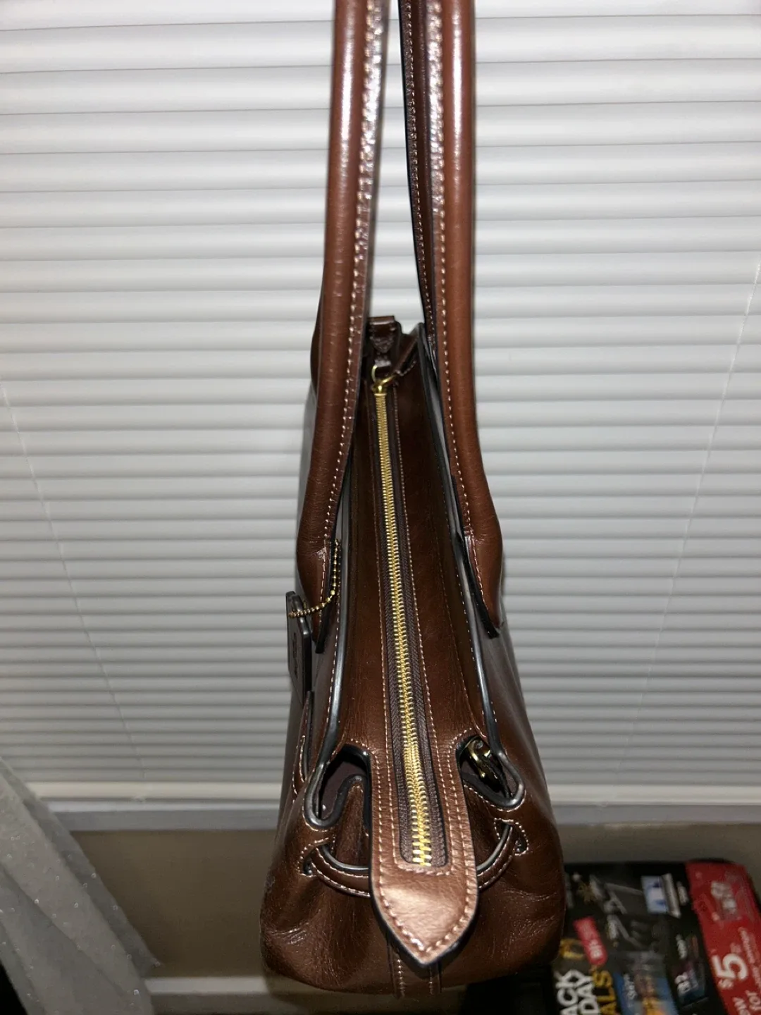 Coach Dark Brown Leather Shoulder Bag M2482 image indicator(2)
