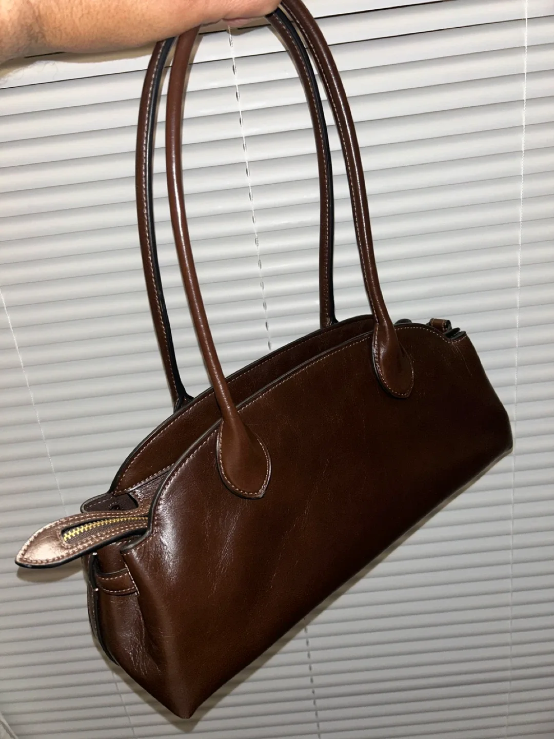 Coach Dark Brown Leather Shoulder Bag M2482 image indicator(3)