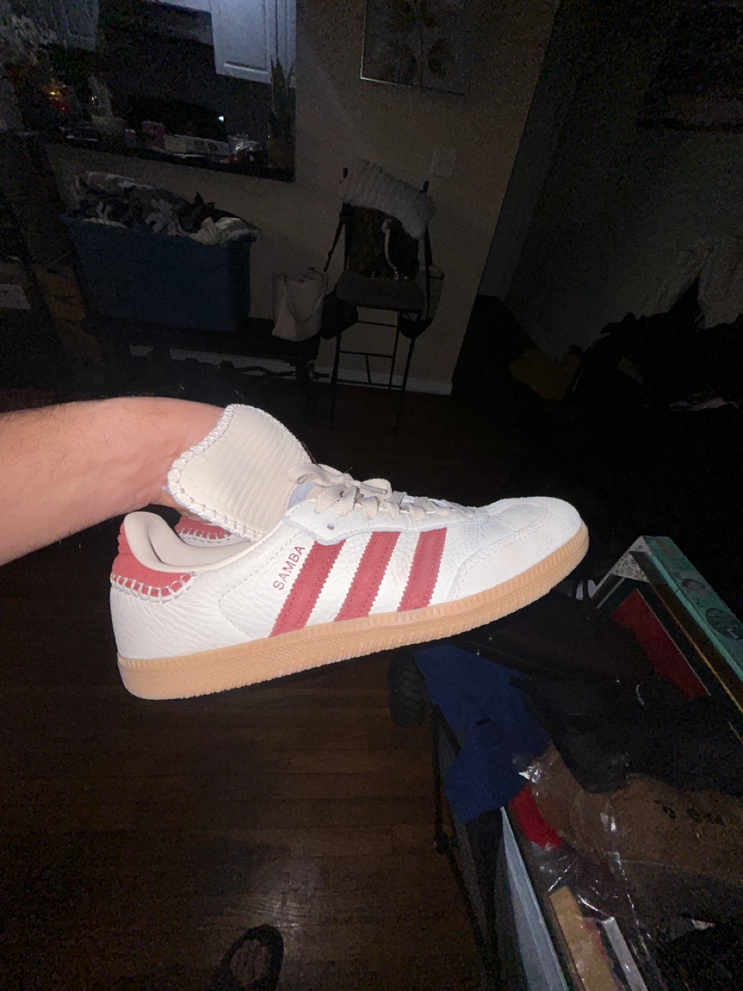 Adidas Samba White/Red, Size 8.5