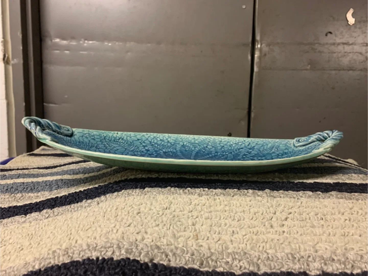 Decorative Blue Ceramic Serving Dish thumbnail