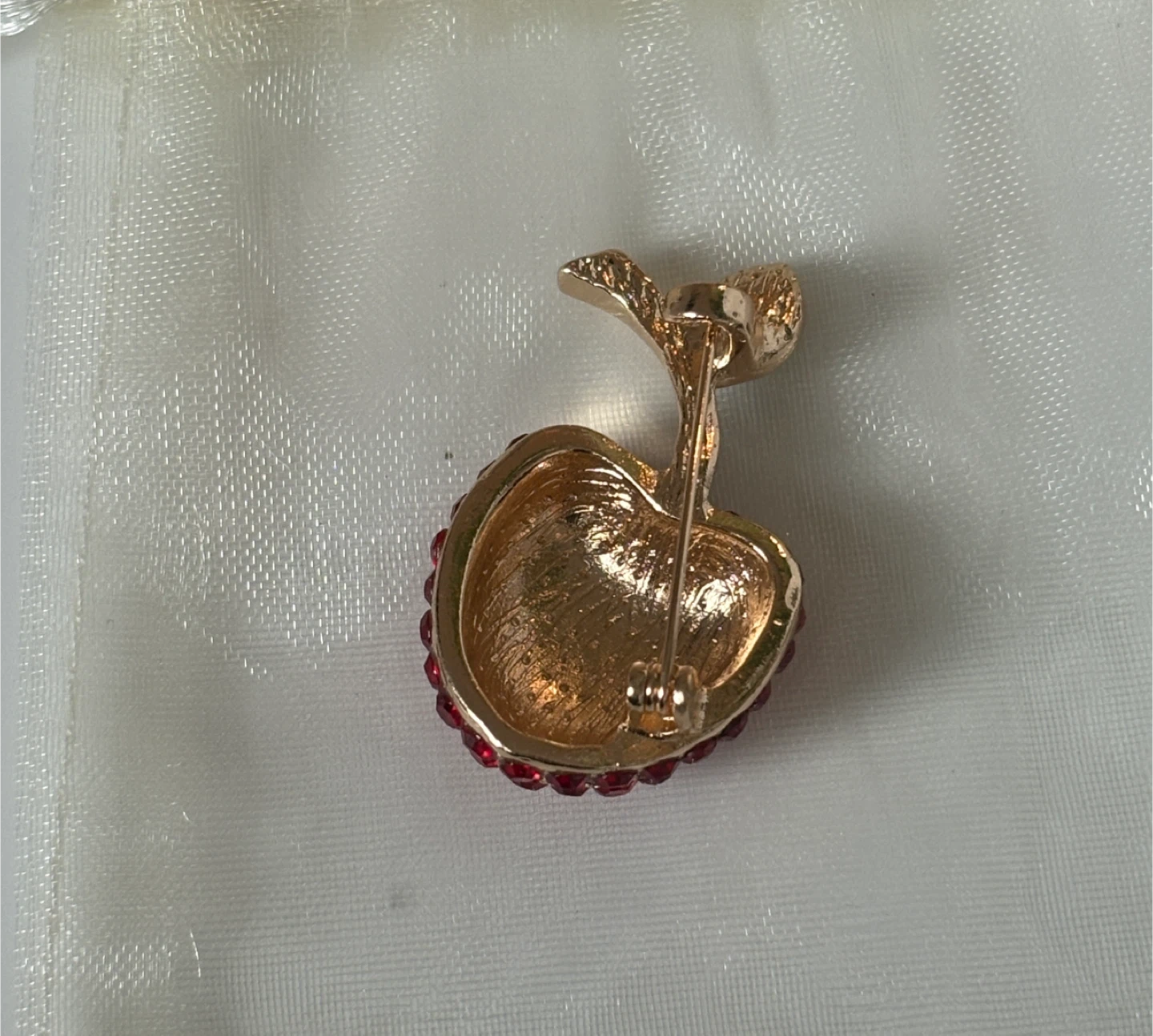 A Cute Red Apple Rhinestone Brooch! - photo 3