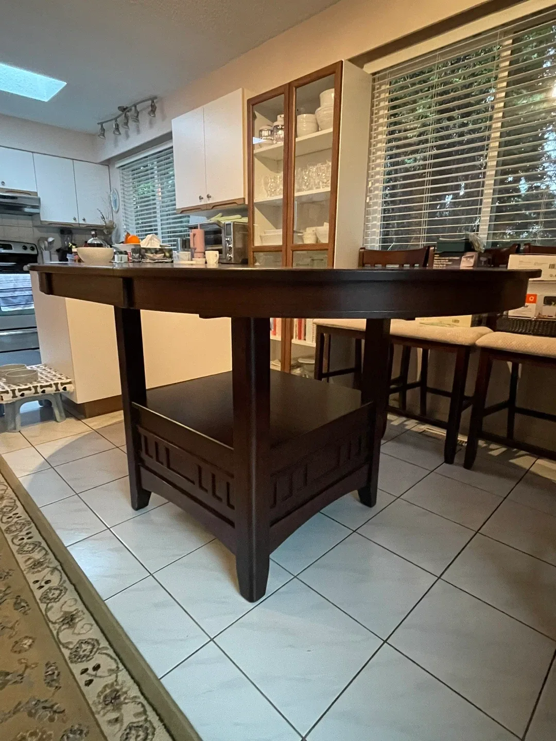 Dark Wood Dining Table with 8 Chairs image indicator(4)