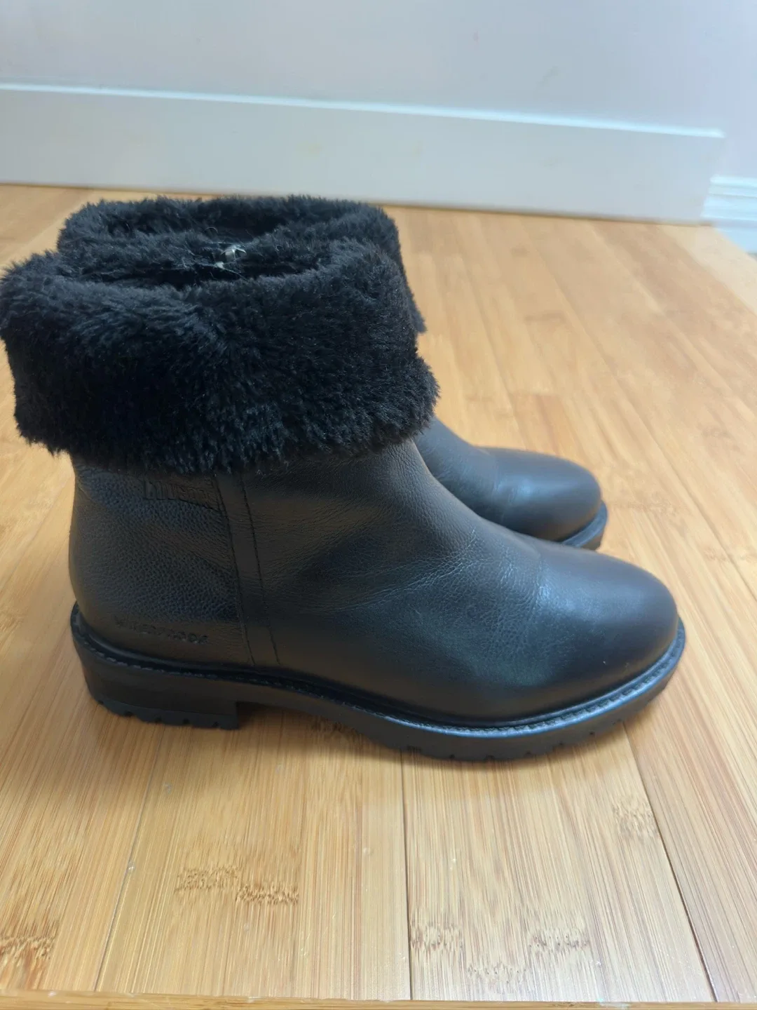 Blondo Waterproof Black Leather Ankle Boots