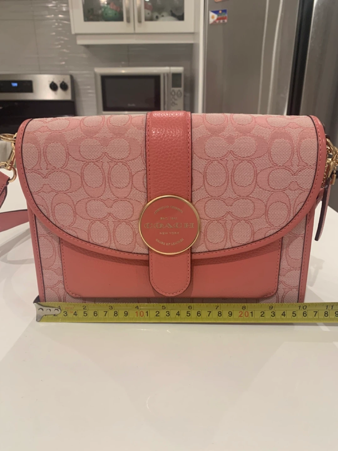 🩷Coach Pink Leather Signature Lonie Shoulder Bag 🎀 - photo 4
