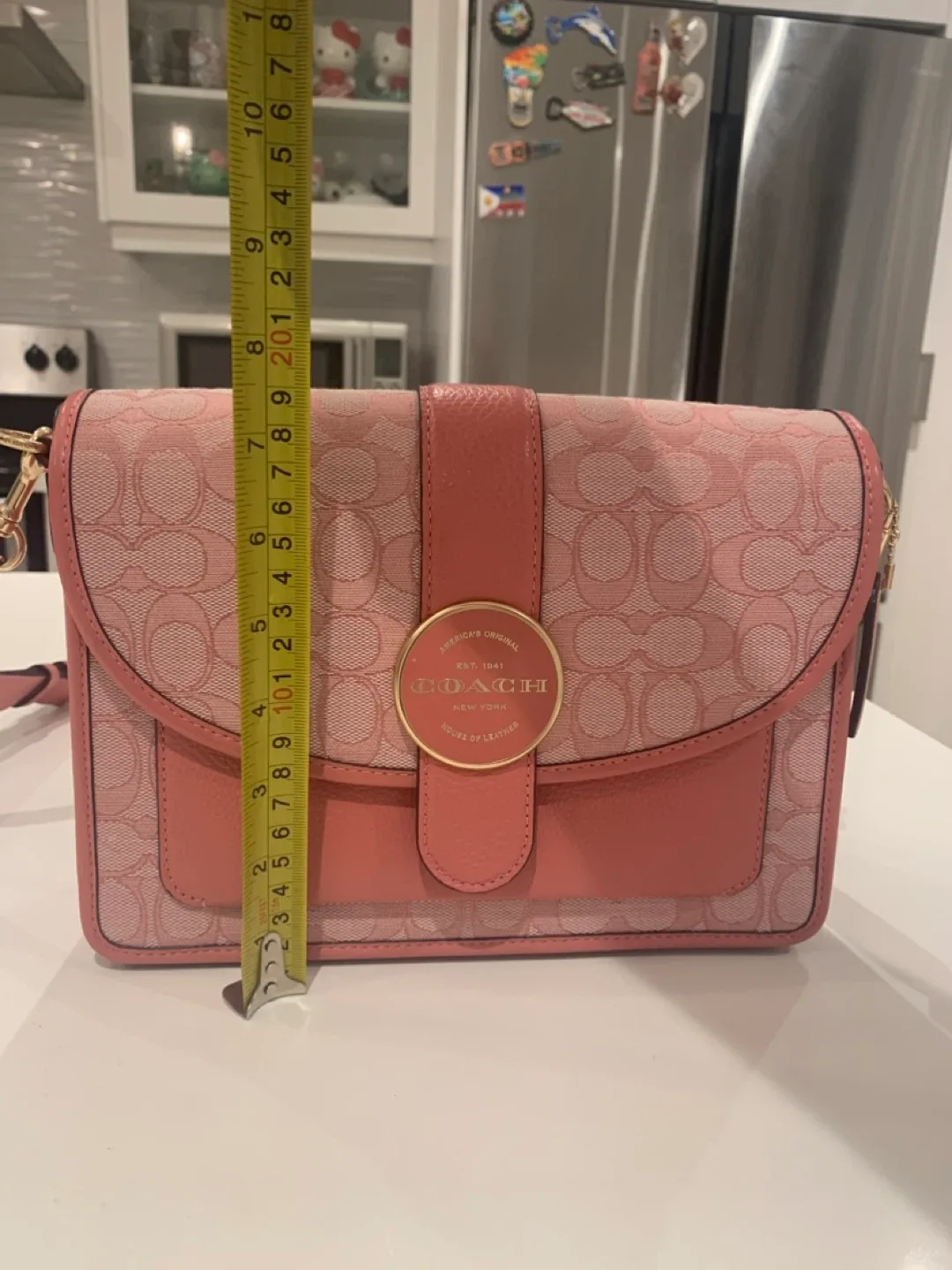 🩷Coach Pink Leather Signature Lonie Shoulder Bag 🎀 image indicator(3)