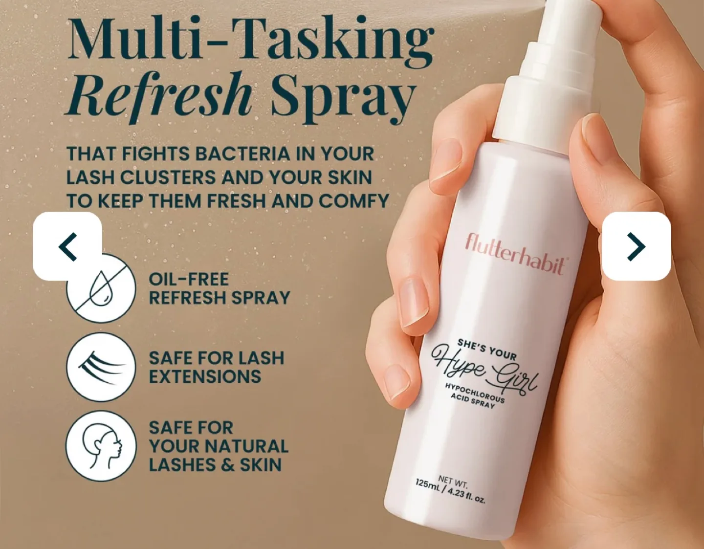 Flutterhabit Hype Girl Hypochlorous Acid Spray (New) image indicator(2)