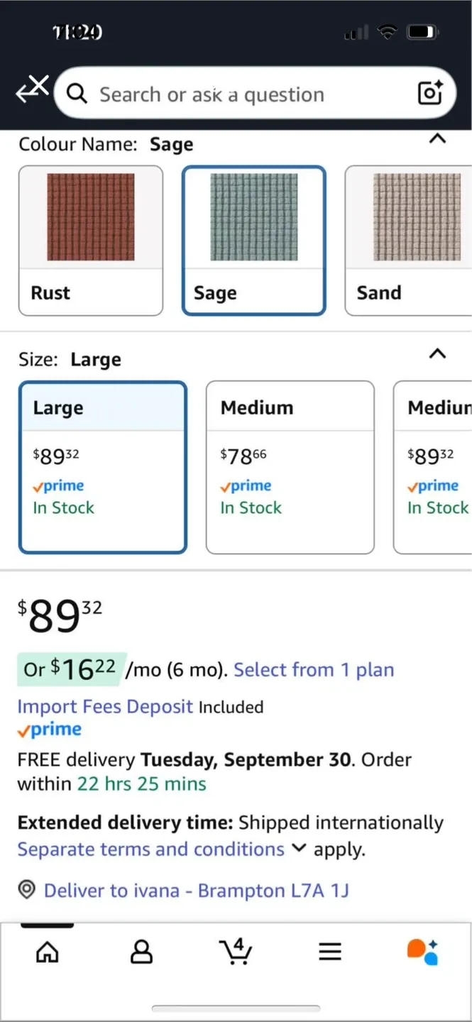 Brand new -  3 Piece Stretch Sofa Cover - Sage, Large image indicator(3)