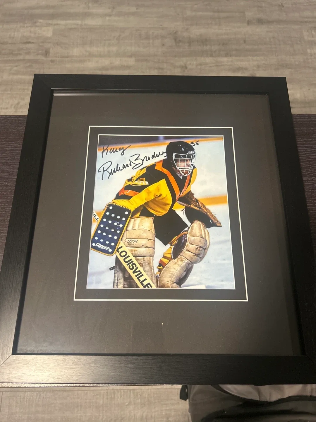 Richard Brodeur Signed & Framed Canucks Photo