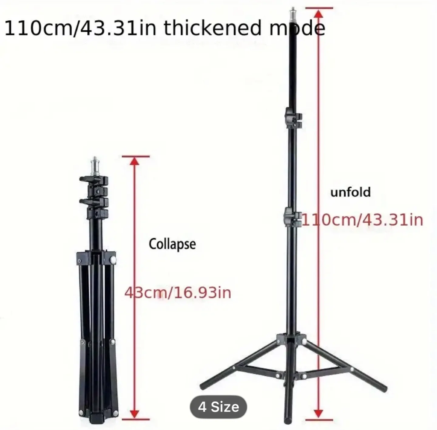 Adjustable Height Aluminum Tripod Stand with 360° Pan-Tilt, image indicator(2)