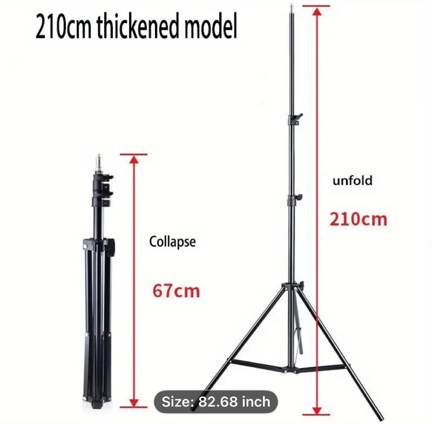 Adjustable Height Aluminum Tripod Stand with 360° Pan-Tilt, image indicator(7)