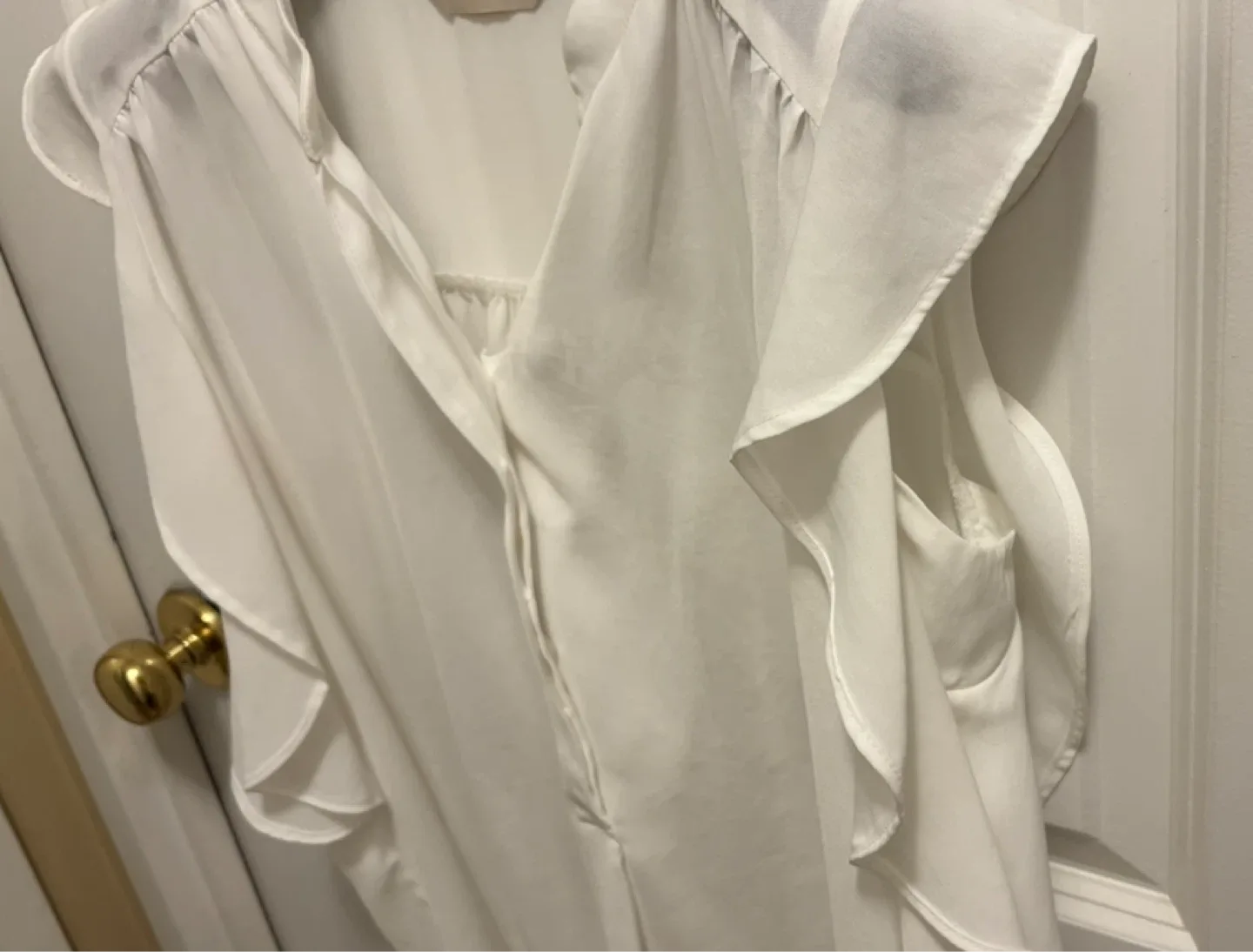 White Ruffle Sleeve Blouse - Size Small image indicator(3)