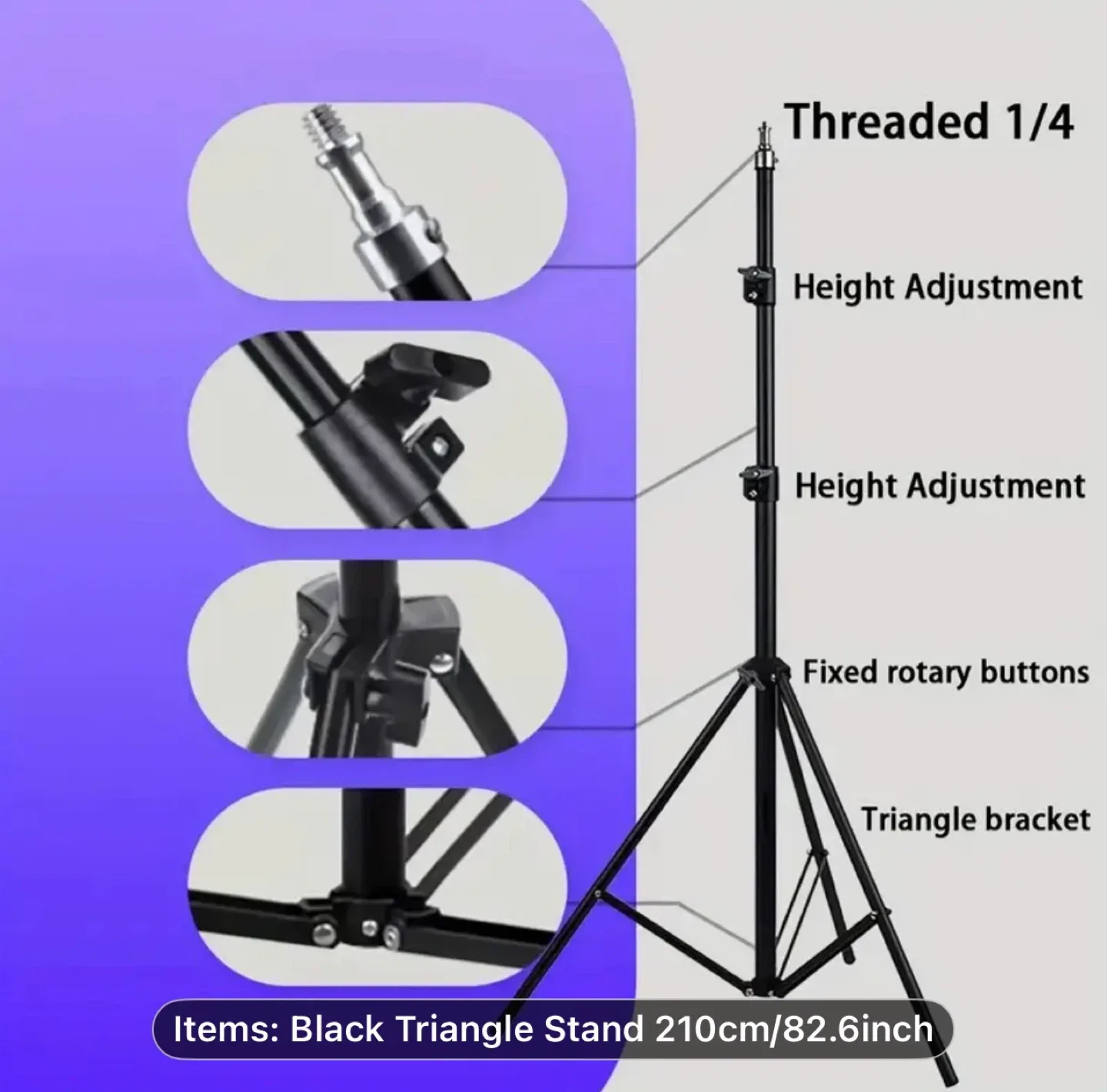 82.68inch Lightweight Mobile Phone Tripod image indicator(6)