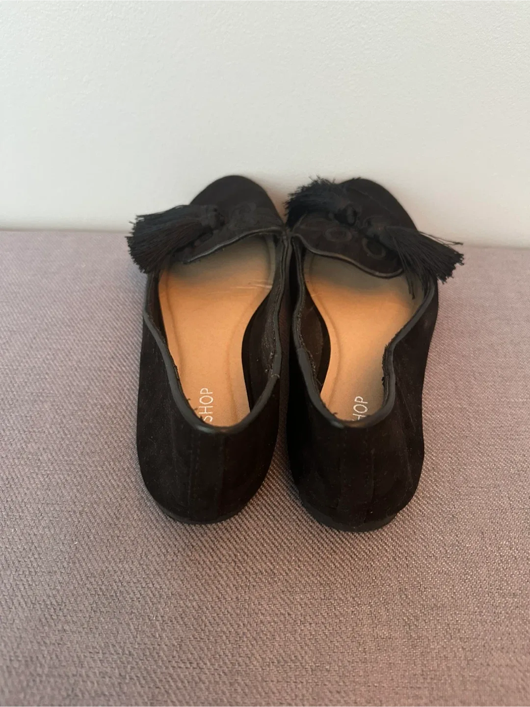Topshop Black Tassel Loafer Flats image indicator(4)