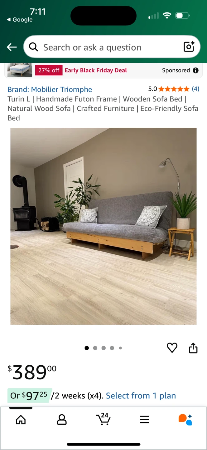 Mobilier Triomphe Turin L Futon Frame - photo 3