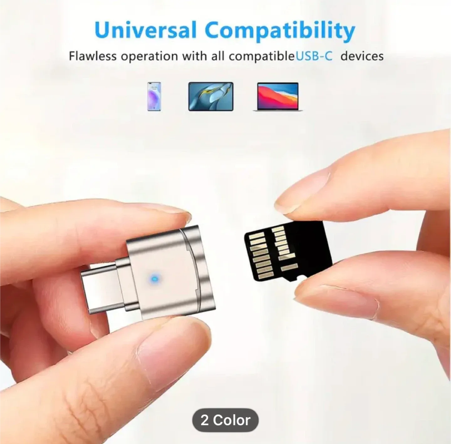 USB C Metal Micro/SD Card Reader - High-Speed Portable Plug image indicator(5)