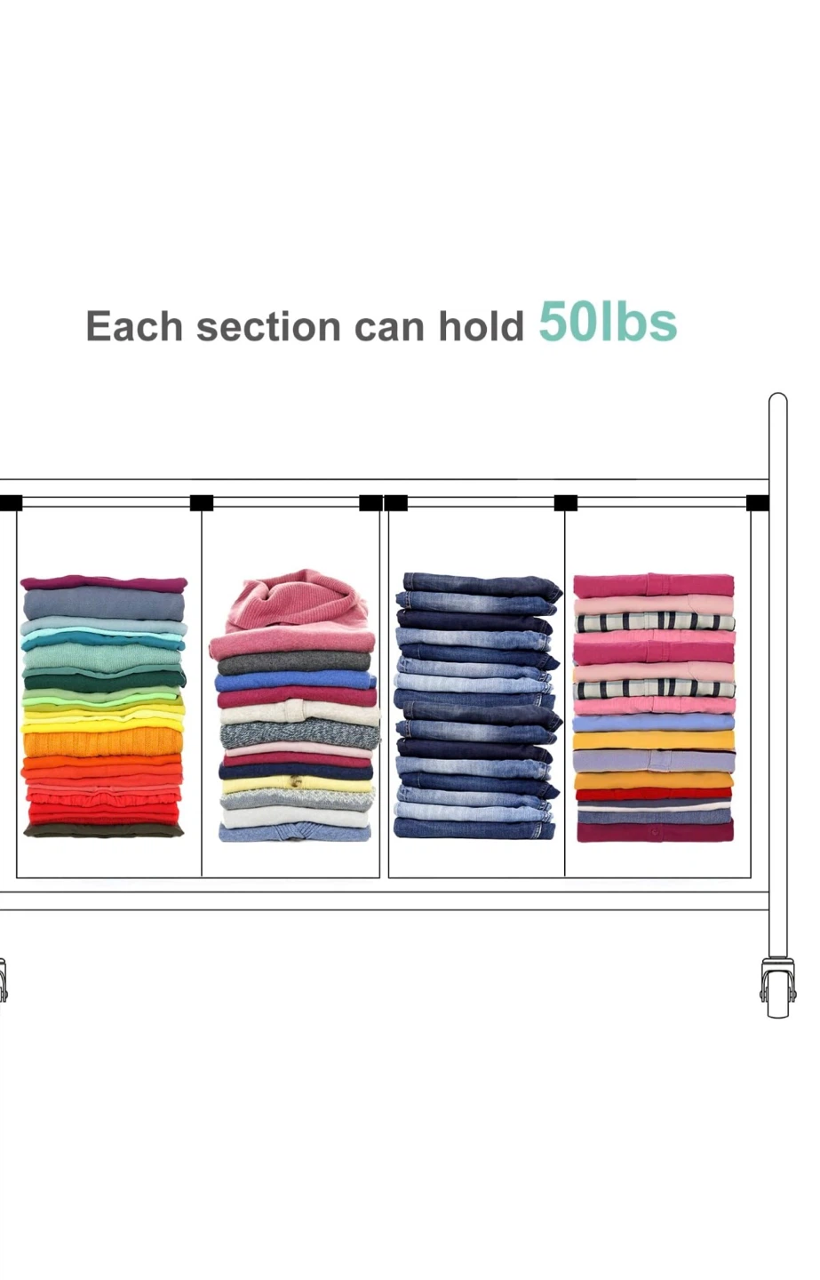 Rolling Laundry Hamper - 4 Large Bags - photo 4